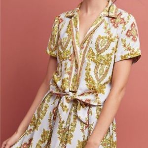 Anthropologie Maeve Medallion Print Scarf Blouse Versace Vibes